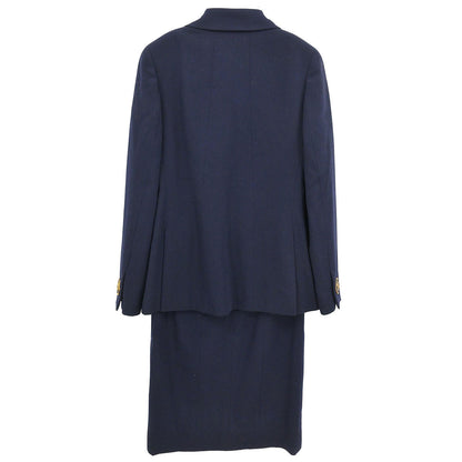 Chanel Setup Suit Jacket Skirt Navy 27 #36