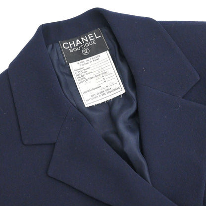 Chanel Setup Suit Jacket Skirt Navy 27 #36