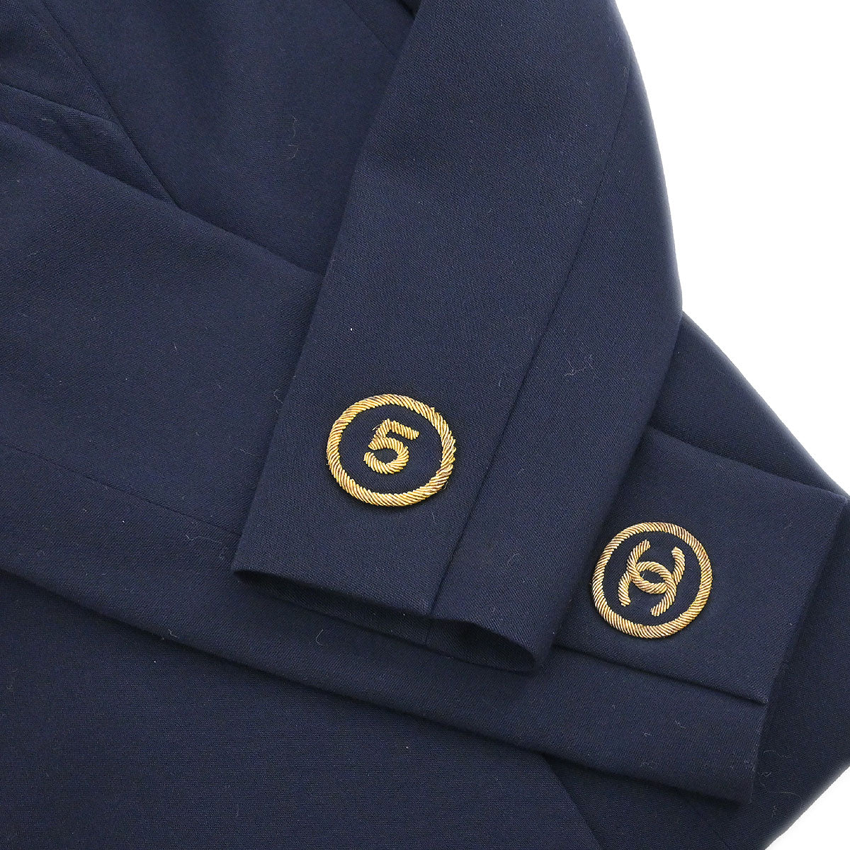 Chanel Setup Suit Jacket Skirt Navy 27 #36