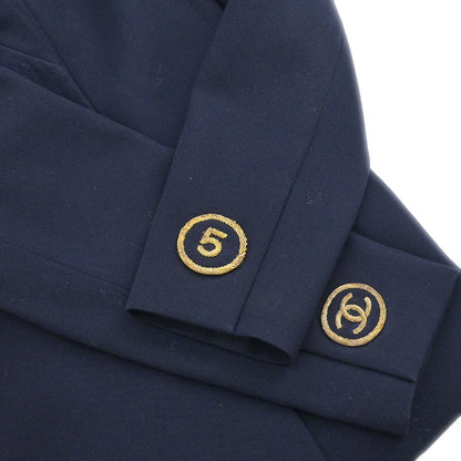 Chanel Setup Suit Jacket Skirt Navy 27 #36