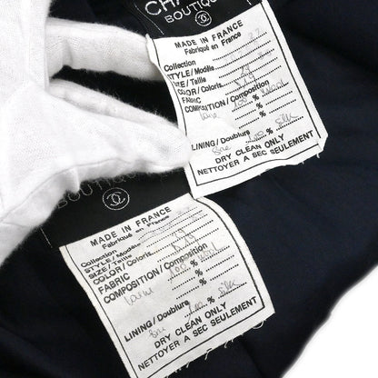 Chanel Setup Suit Jacket Skirt Navy 27 #36