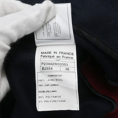 Chanel 2004 Sport Line Spring Letterman Bomber Jacket Navy #38