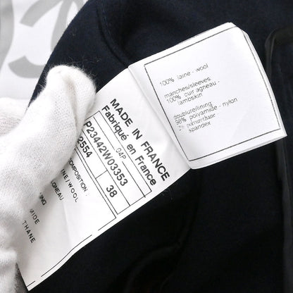 Chanel 2004 Sport Line Spring Letterman Bomber Jacket Navy #38