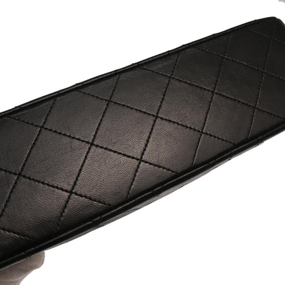 Chanel 1989-1991 Black Lambskin Small Classic Double Flap Shoulder Bag