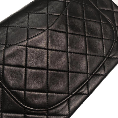 Chanel 1989-1991 Black Lambskin Small Classic Double Flap Shoulder Bag