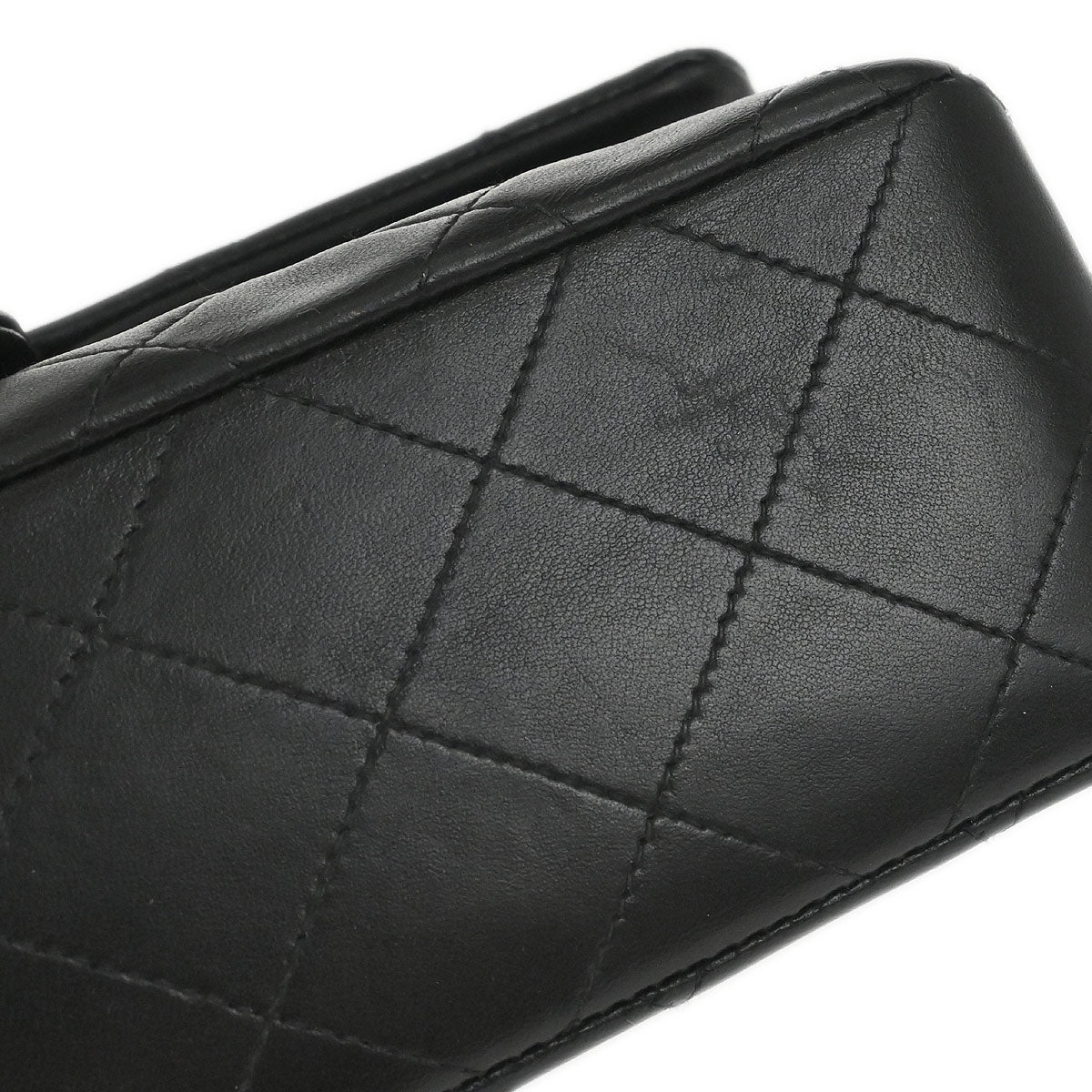 Chanel 1994-1996 Black Lambskin Small Classic Double Flap Shoulder Bag