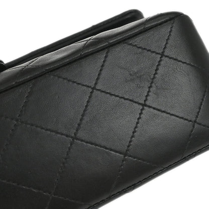Chanel 1994-1996 Black Lambskin Small Classic Double Flap Shoulder Bag