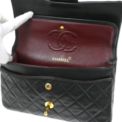 Chanel 1994-1996 Black Lambskin Small Classic Double Flap Shoulder Bag