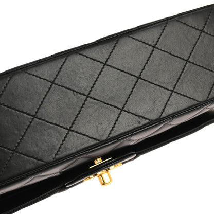 Chanel 2000-2002 Black Lambskin Medium Classic Double Flap Shoulder Bag