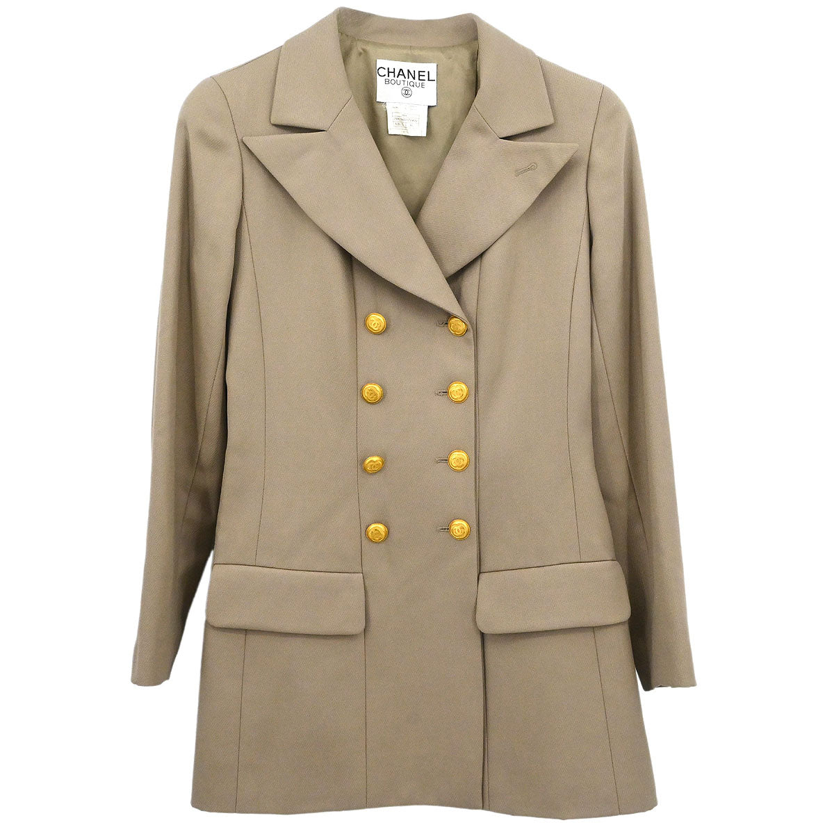 Chanel 1996 Double Breasted Jacket Beige #36