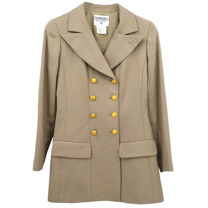 Chanel 1996 Double Breasted Jacket Beige #36