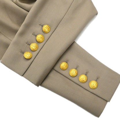 Chanel 1996 Double Breasted Jacket Beige #36