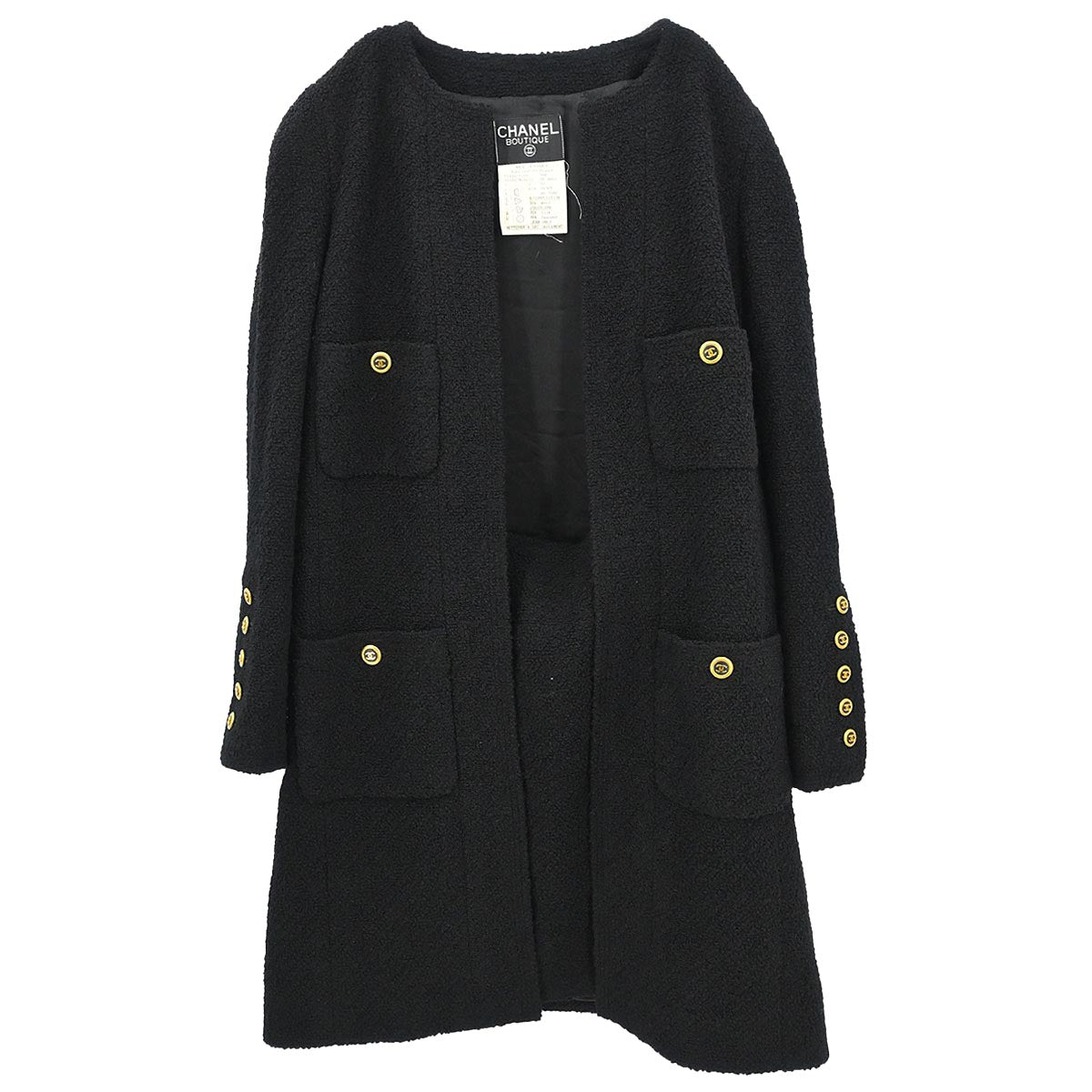 Chanel 1994 Setup Suit Jacket Skirt Black #42