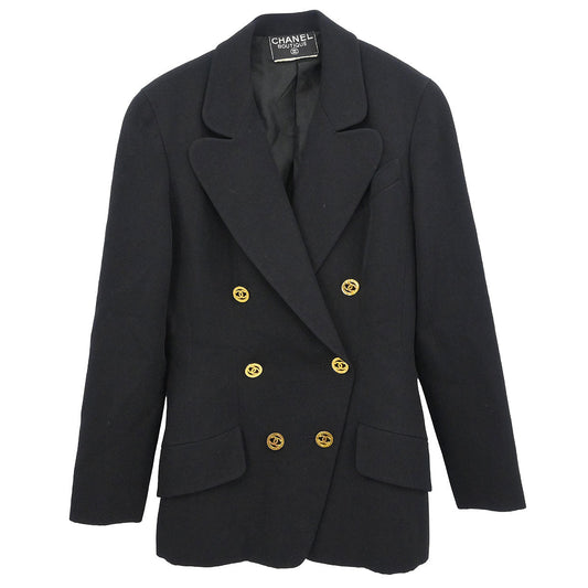 Chanel Double Breasted Jacket Black