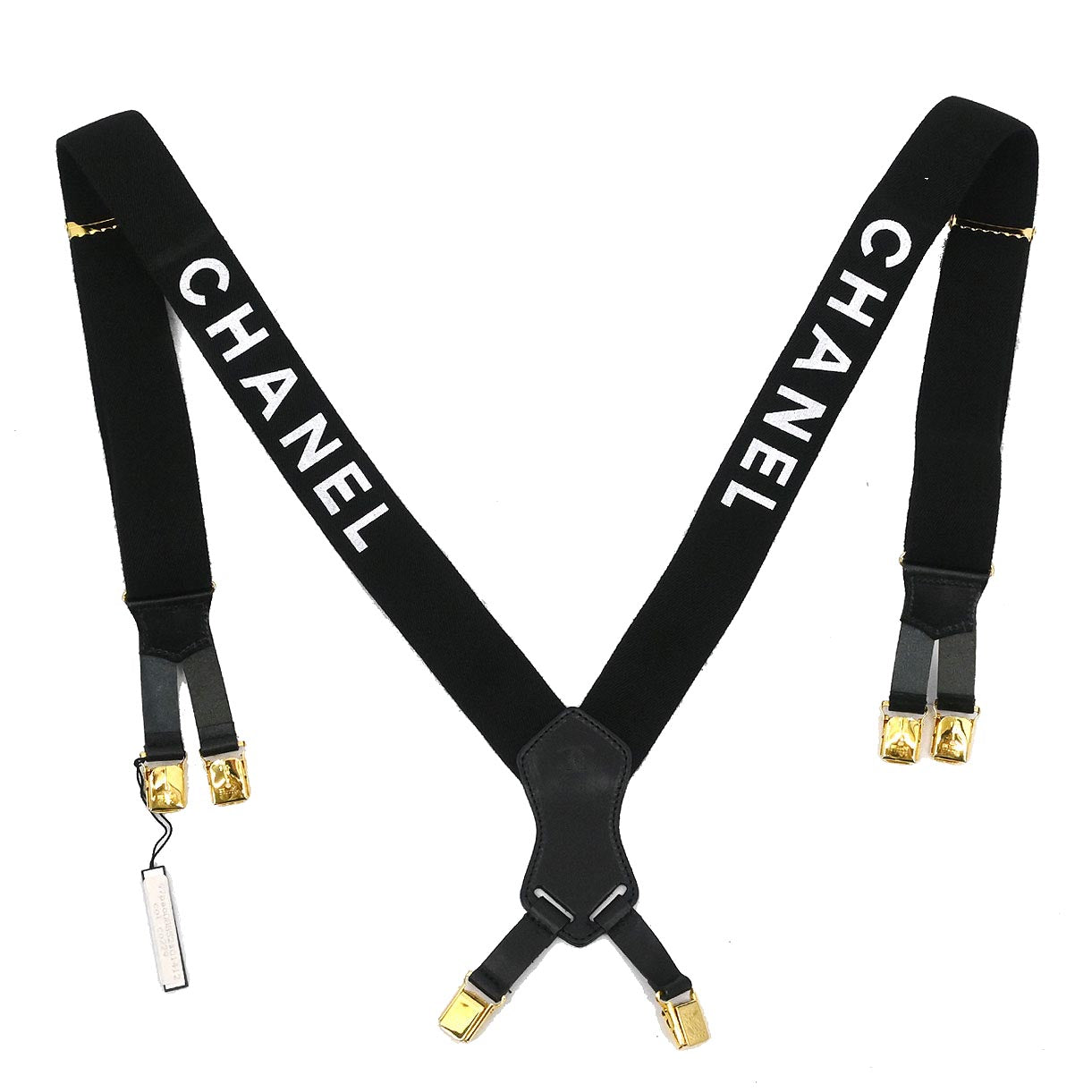 Chanel Black Suspenders Small Good