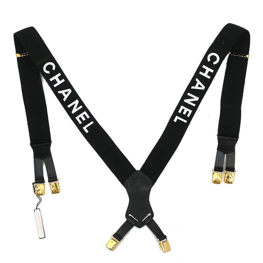 Chanel Black Suspenders Small Good