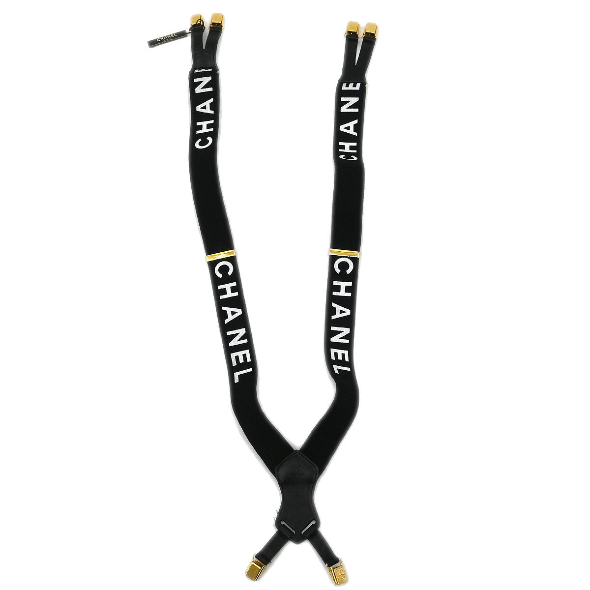 Chanel Black Suspenders Small Good