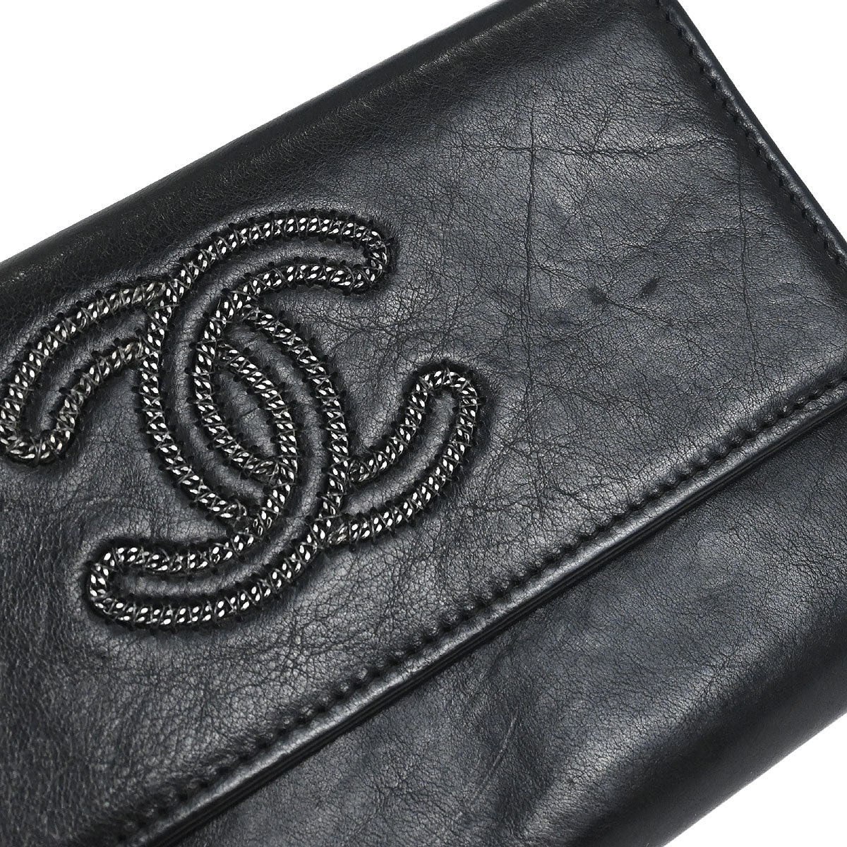 Chanel Black Lambskin Wallet Purse