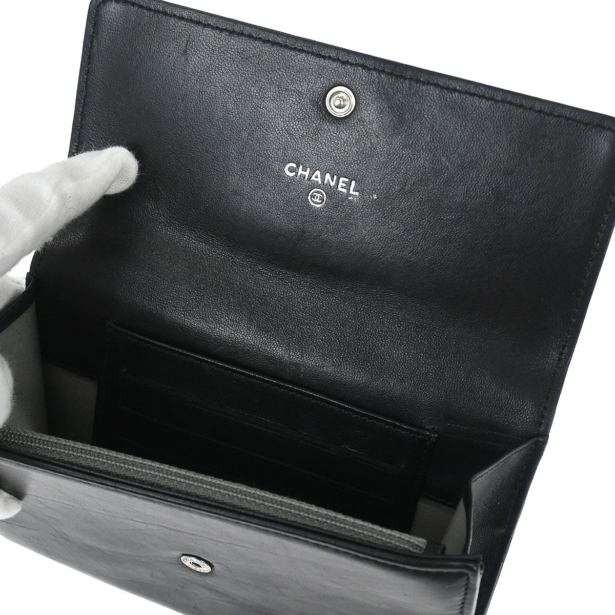 Chanel Black Lambskin Wallet Purse