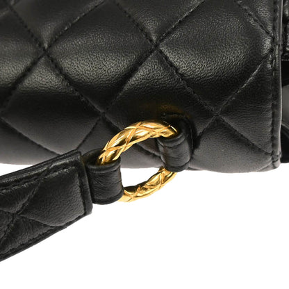 Chanel 1991-1994 Black Lambskin Top Handle Handbag