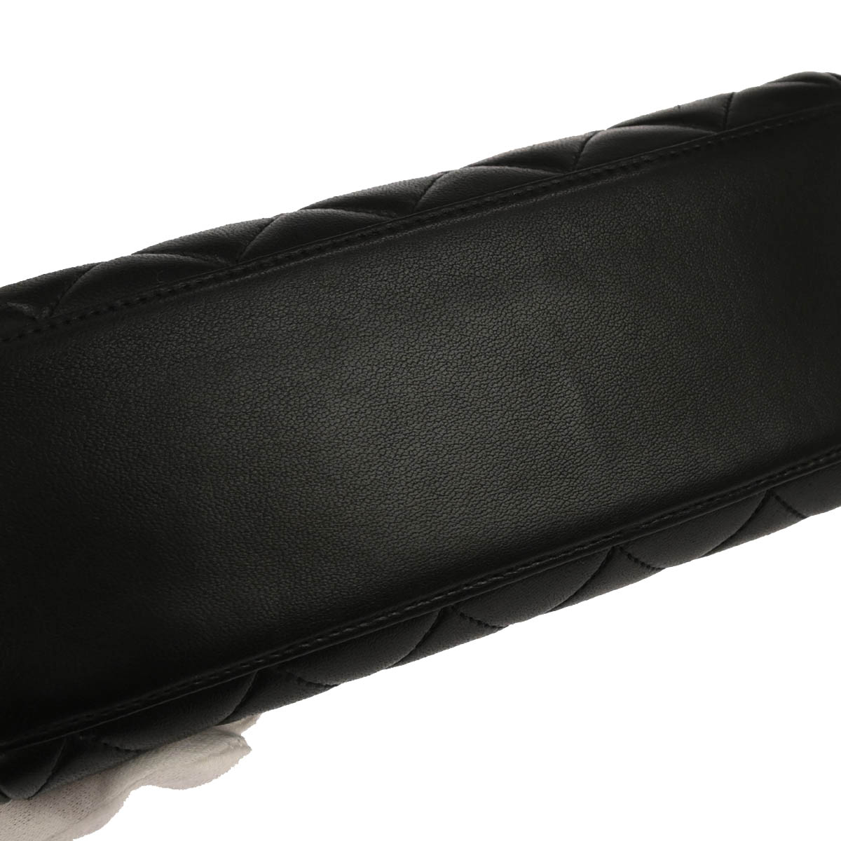 Chanel 1991-1994 Black Lambskin Top Handle Handbag