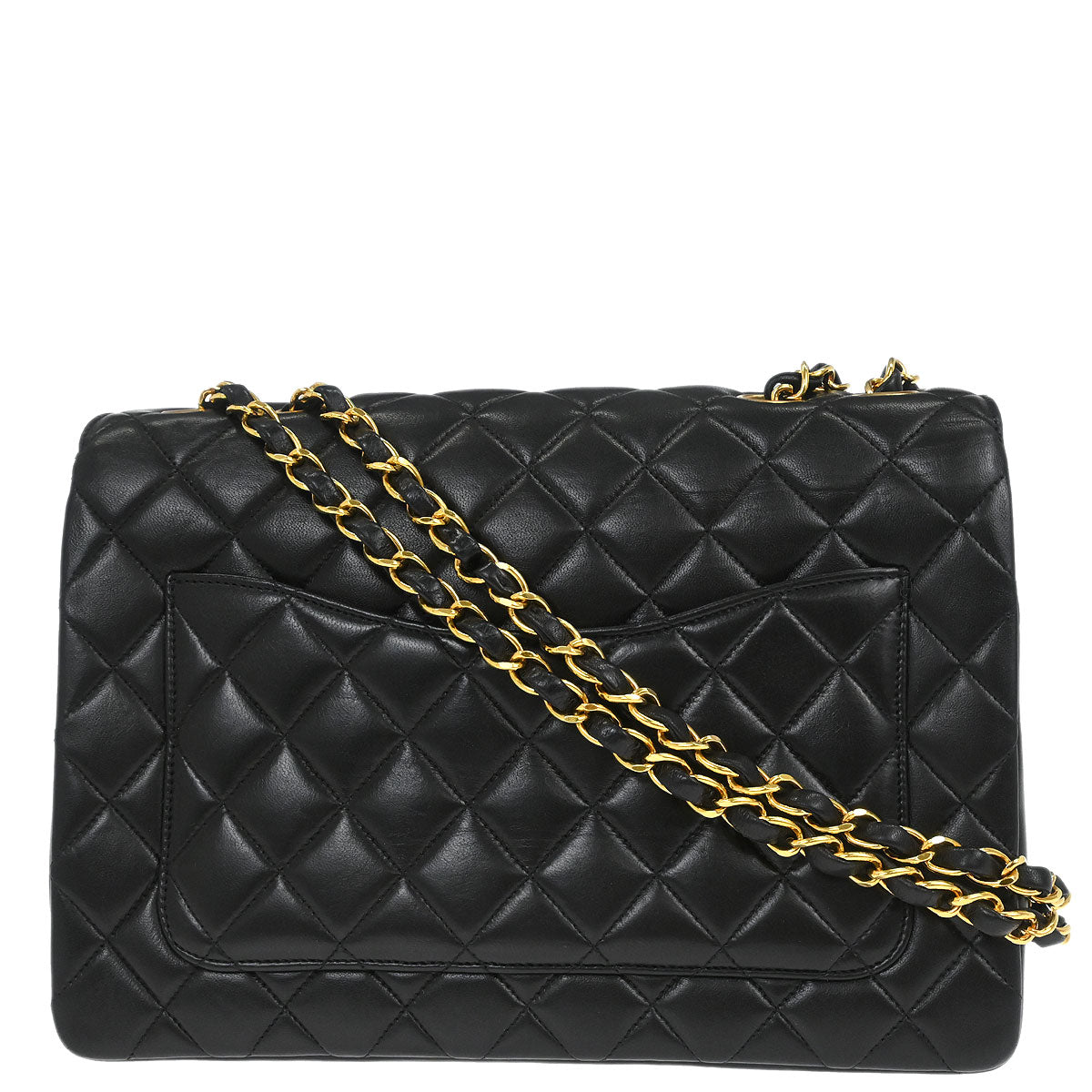 Chanel 1994-1996 Black Lambskin Paris Shoulder Bag
