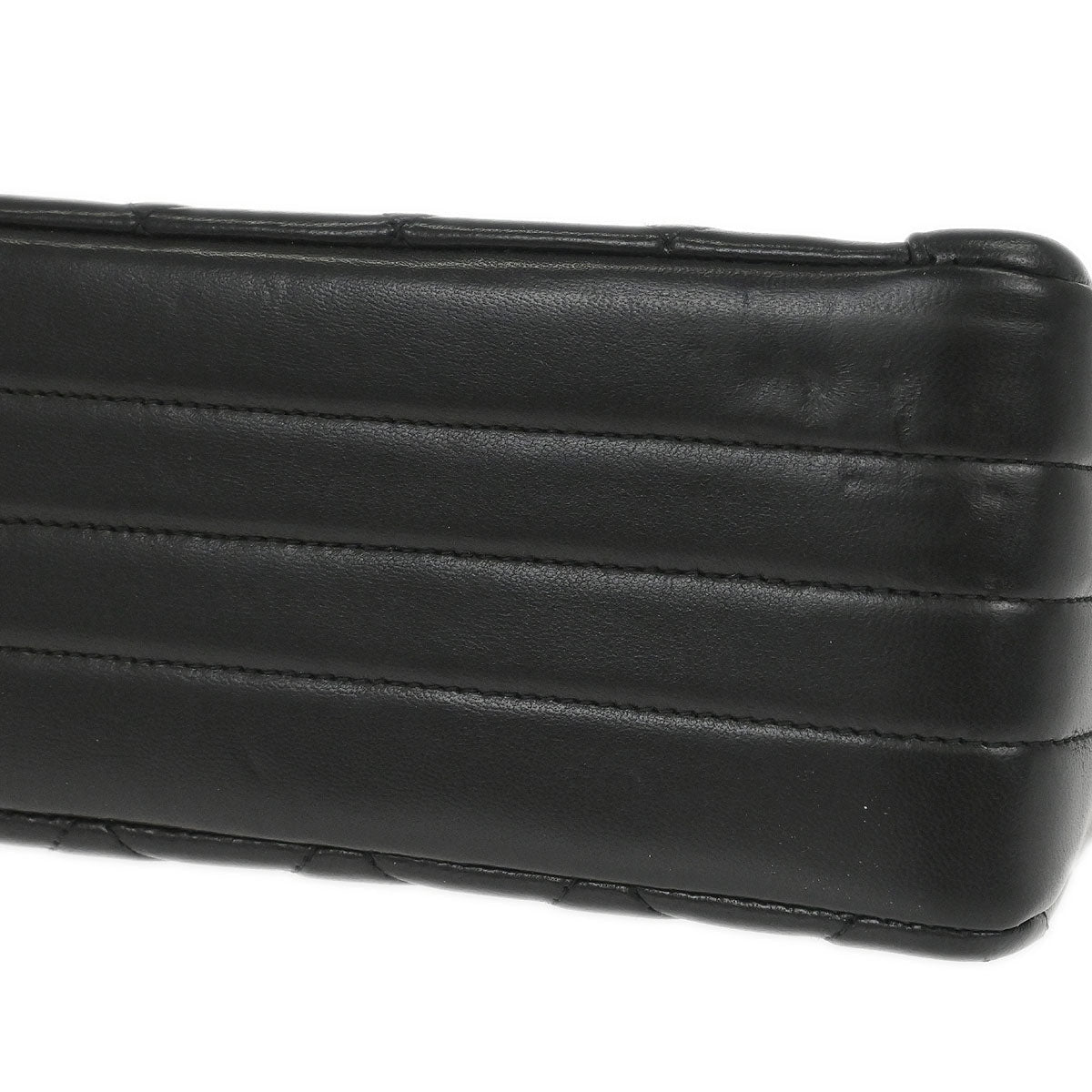 Chanel 1994-1996 Black Lambskin Paris Shoulder Bag