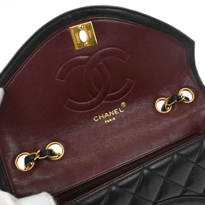 Chanel 1994-1996 Black Lambskin Paris Shoulder Bag