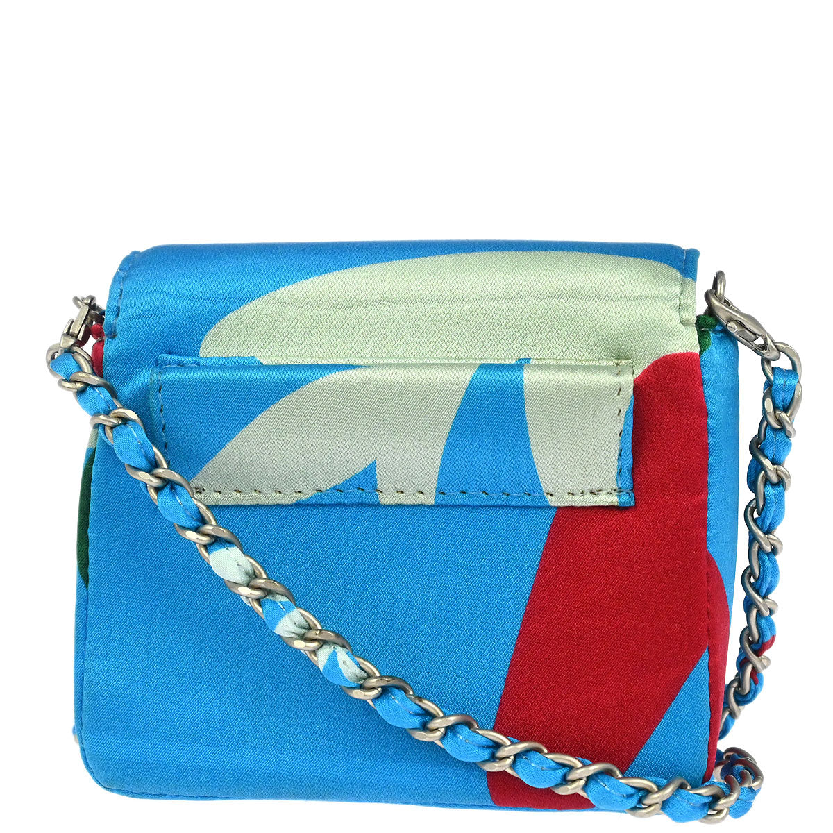 Chanel Blue Satin Micro Classic Flap Shoulder Bag Pochette