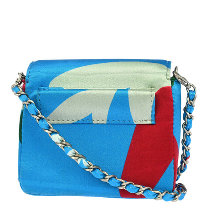 Chanel Blue Satin Micro Classic Flap Shoulder Bag Pochette