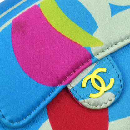 Chanel Blue Satin Micro Classic Flap Shoulder Bag Pochette