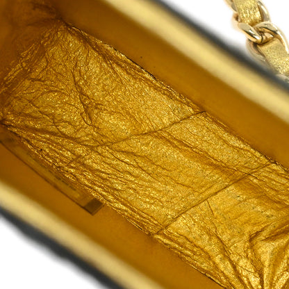 Chanel * Pony Hair Khaki Chain Shoulder Cigarette Case Small Good