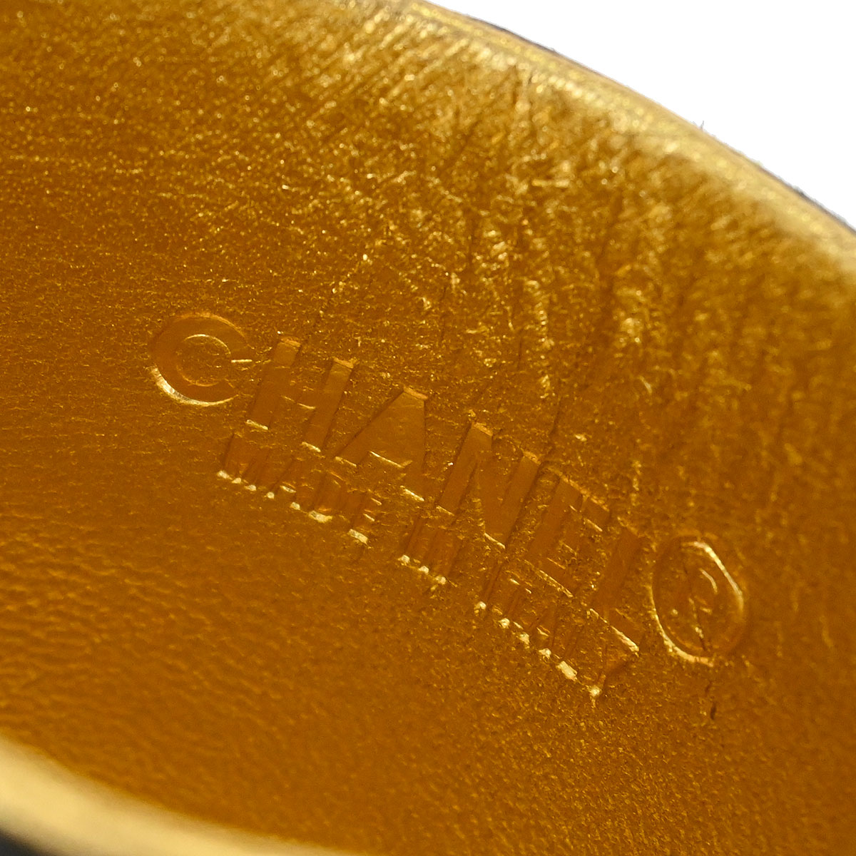 Chanel * Pony Hair Khaki Chain Shoulder Cigarette Case Small Good