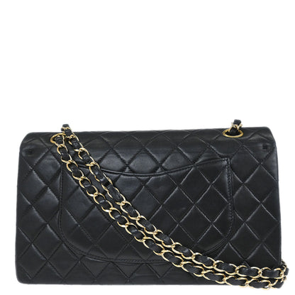 Chanel Black Lambskin Medium Classic Double Flap Shoulder Bag