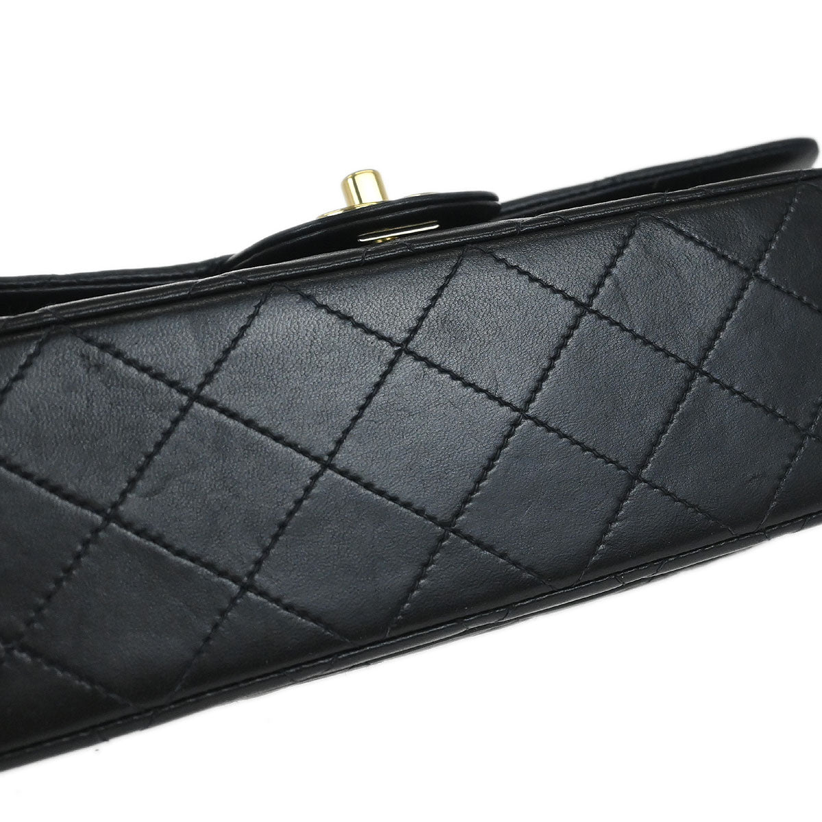 Chanel Black Lambskin Medium Classic Double Flap Shoulder Bag