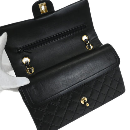Chanel Black Lambskin Medium Classic Double Flap Shoulder Bag
