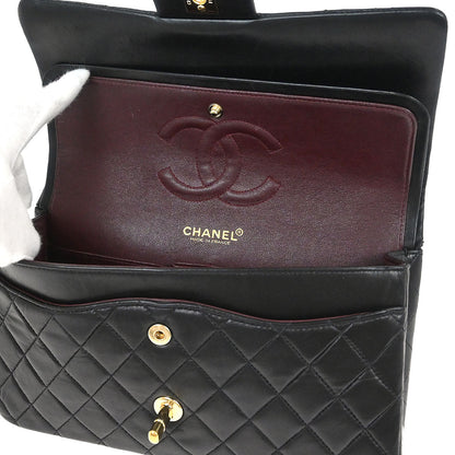 Chanel Black Lambskin Medium Classic Double Flap Shoulder Bag