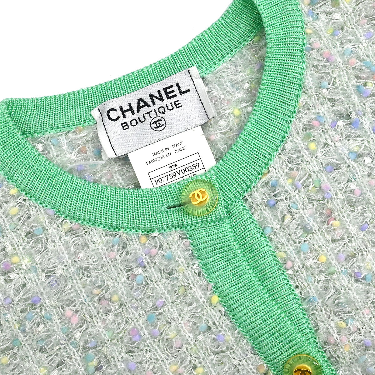 Chanel 1997 Cardigan Green #38