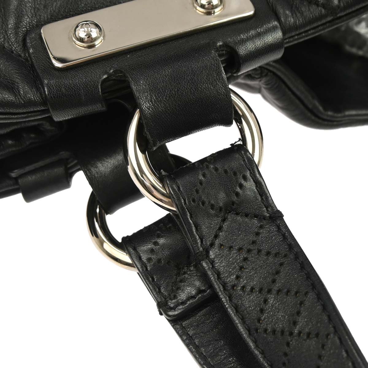 Chanel 2008-2009 Black Lambskin Paris-Londres Door Latch Tote Handbag