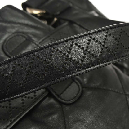 Chanel 2008-2009 Black Lambskin Paris-Londres Door Latch Tote Handbag