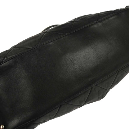 Chanel 2008-2009 Black Lambskin Paris-Londres Door Latch Tote Handbag