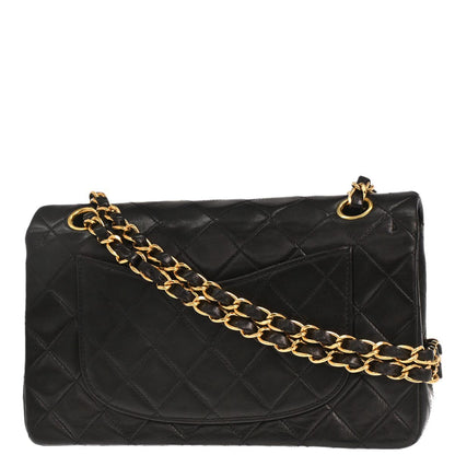 Chanel 1997-1999 Black Lambskin Small Classic Double Flap Shoulder Bag