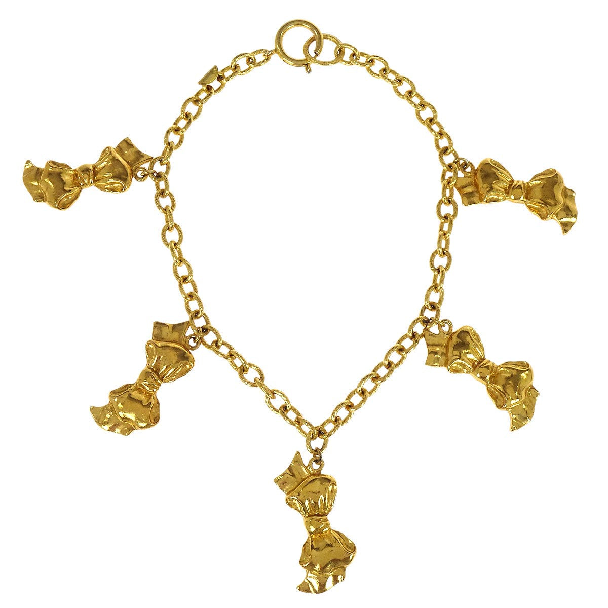 Chanel Bow Chain Necklace Gold