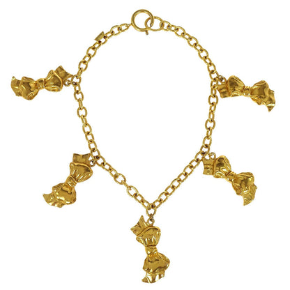 Chanel Bow Chain Necklace Gold