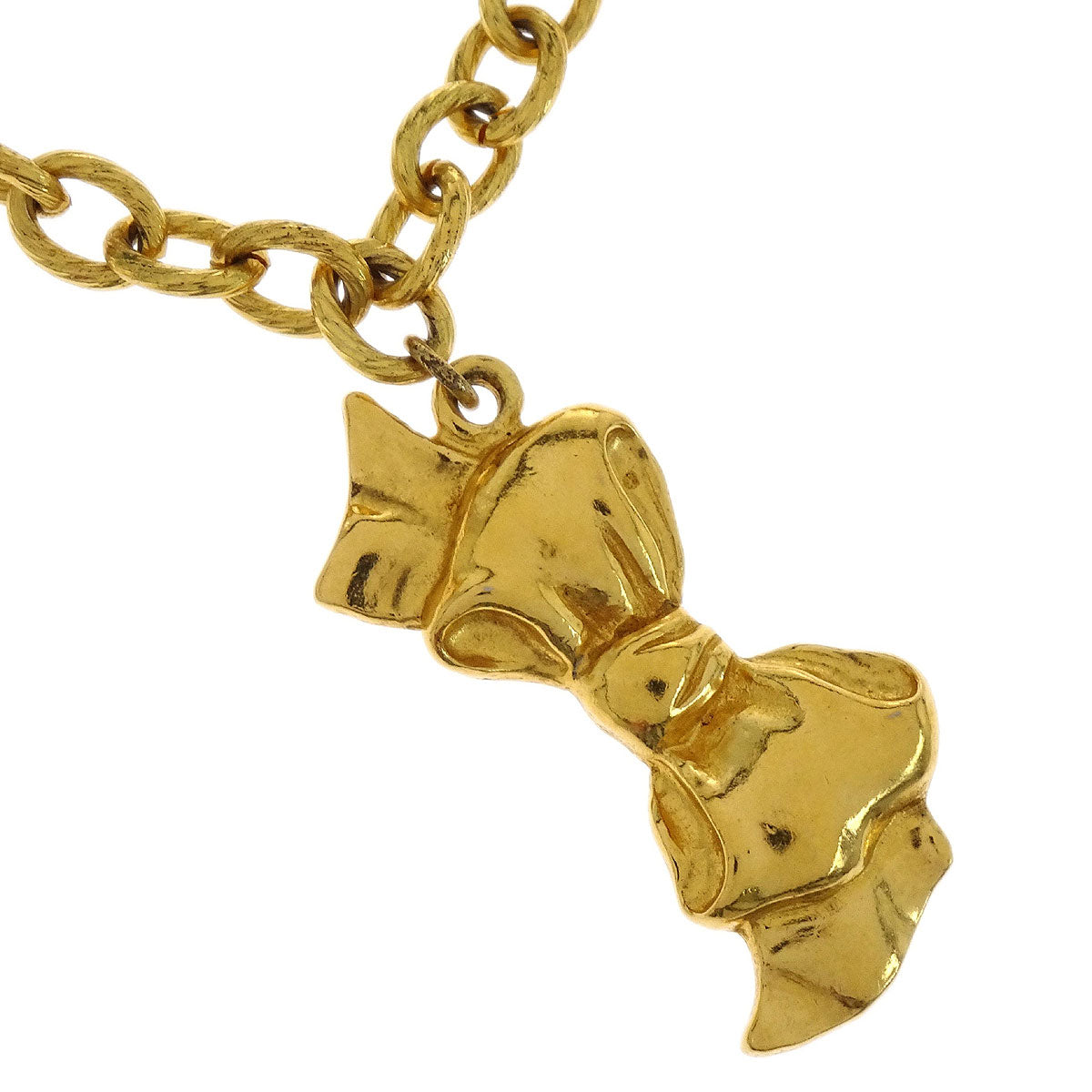 Chanel Bow Chain Necklace Gold