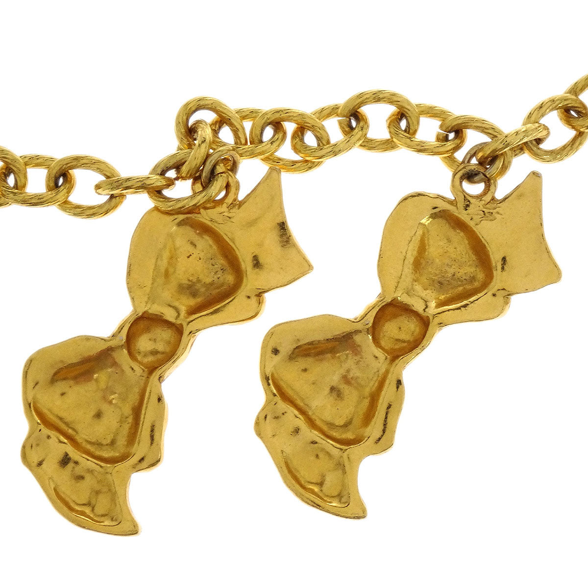Chanel Bow Chain Necklace Gold