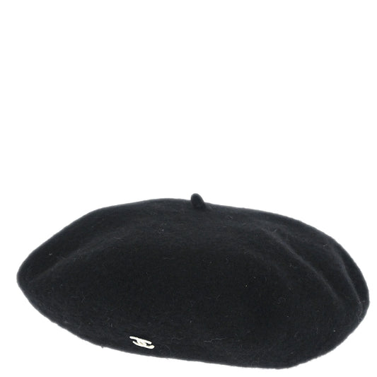 Chanel Black Hat Beret Small Good