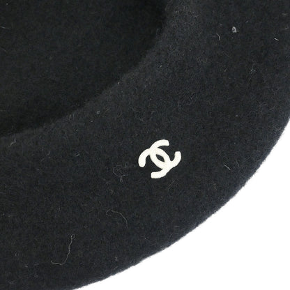 Chanel Black Hat Beret Small Good