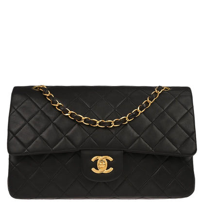 Chanel Black Lambskin Medium Classic Double Flap Shoulder Bag