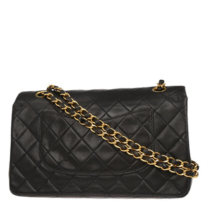 Chanel Black Lambskin Medium Classic Double Flap Shoulder Bag